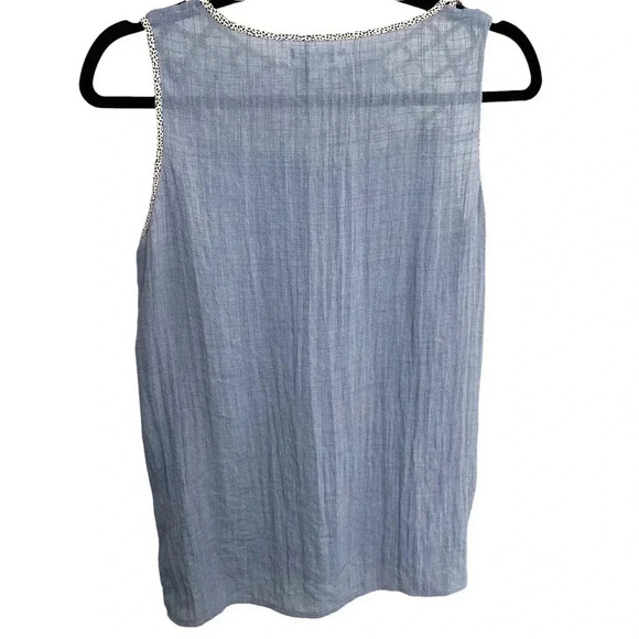 THML Sleeveless Criss Cross Chambray Tank Top - Picture 2 of 3